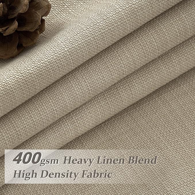 Pleated Natural 90 Inch Blackout Curtains - Image 2