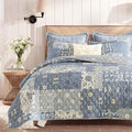 California King Quilt Set-3 Pieces Soft Bedding Floral Patchwork Coverlet | All by BLOOMHAVEN