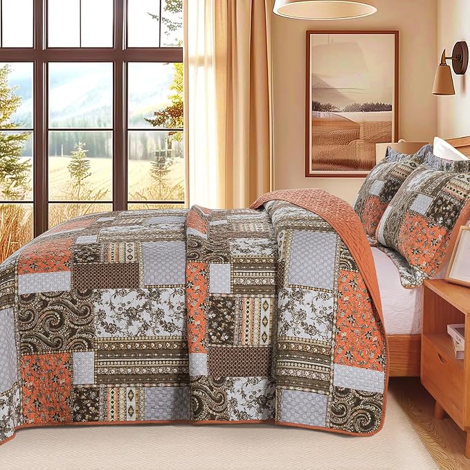 BEDIFANY Cotton California King Quilt, 100% Cotton Cover Fall Bedspread | - Image 2
