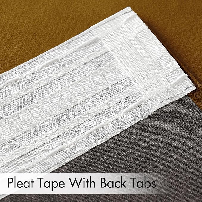 MIULEE Gold Velvet Pinch Pleat Blackout Curtains W52 X L108 Inches | 2 Panels - Image 4