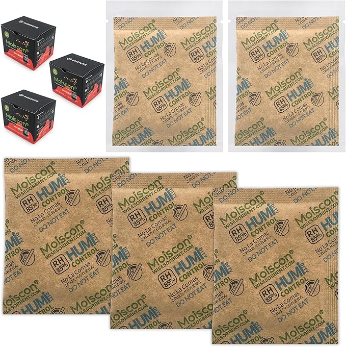 Wisesorb 45 Pack 85% RH Size 8 Two-Way Humidity Control Packs for Wooden Musical Instruments, 8 Gram Moisture Control Packets for Bagpipe Reeds, Saxophone Reeds Individually Wrapped