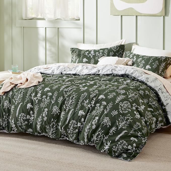 Bedsure Dark Olive Full Comforter Set - Image 2
