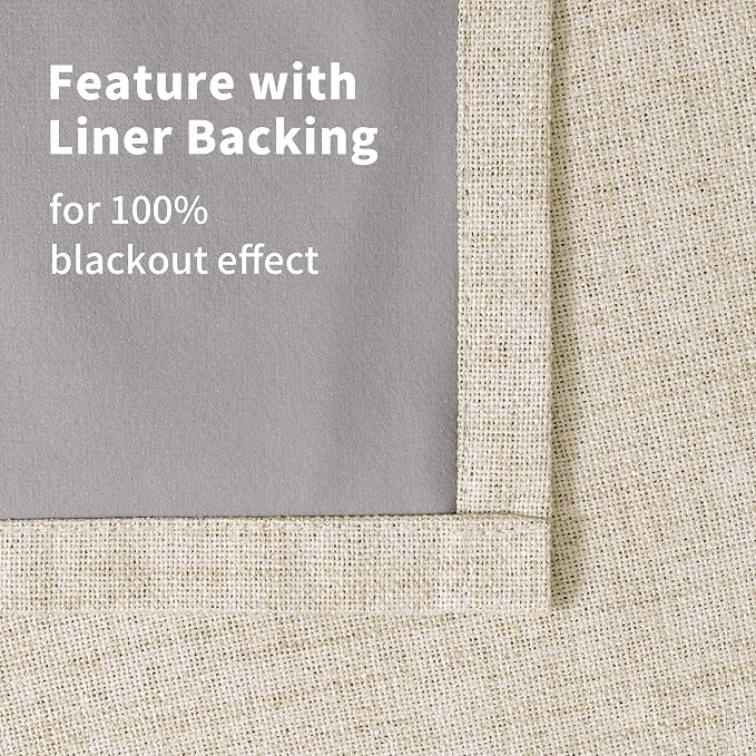 YoungsTex Linen Blackout Curtains 48 Inch Length - Image 7