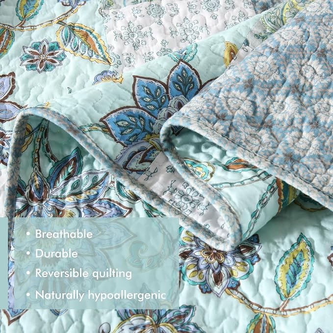 Etwel 100% Cotton Patchwork King Size Quilt Set - Image 6
