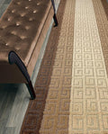 Custom Length Hallway Runner Rug,Slip Resistant,Meander Brown, 26 Inch X 22 feet, Sold and Priced Per Foot