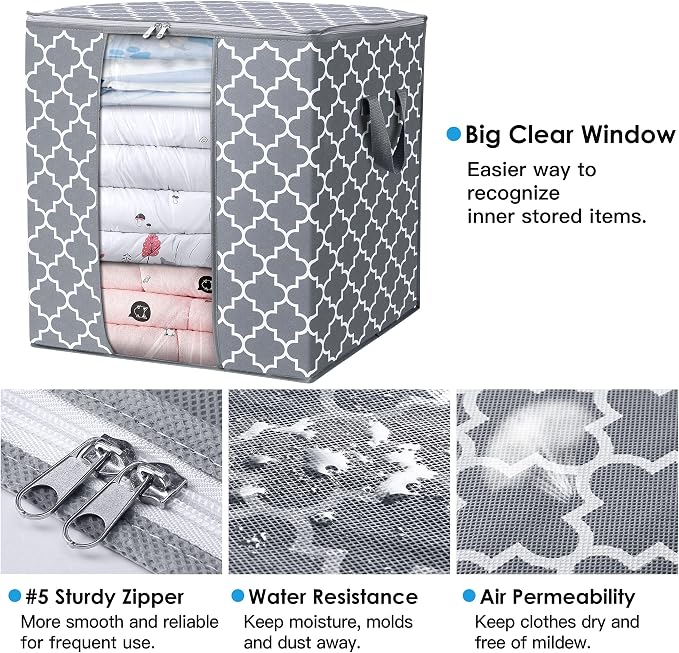 Storage Bags 6 Pack 100L Clothes Organization and Storage Containers | Large - Image 4