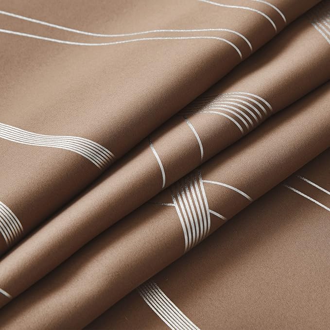 NICETOWN Blackout Curtains for Bedroom, Foil Printed Wave Lines Energy Saving - Image 8