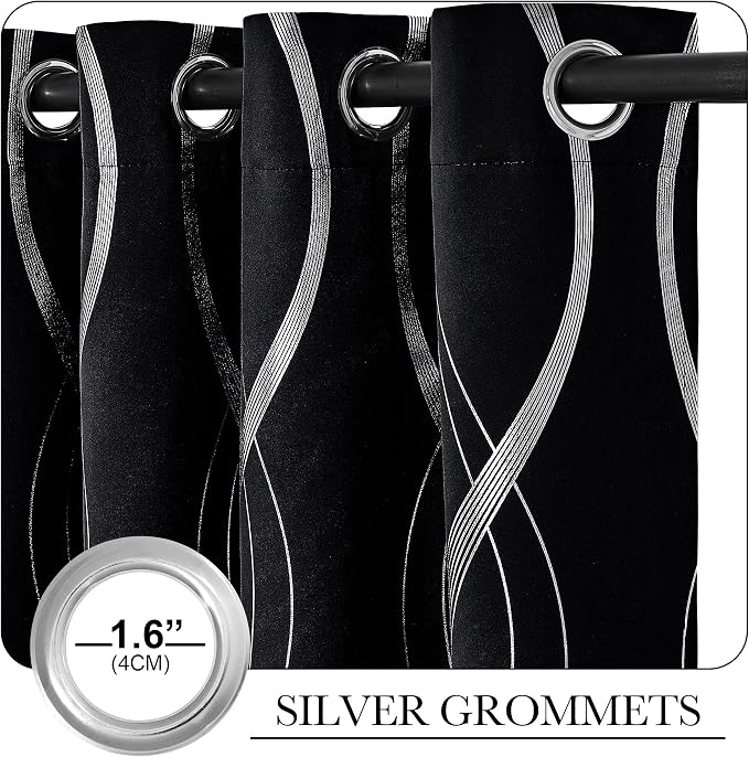 NICETOWN Black Out Curtains 102 inch Long 2 Panels Burg - Image 3