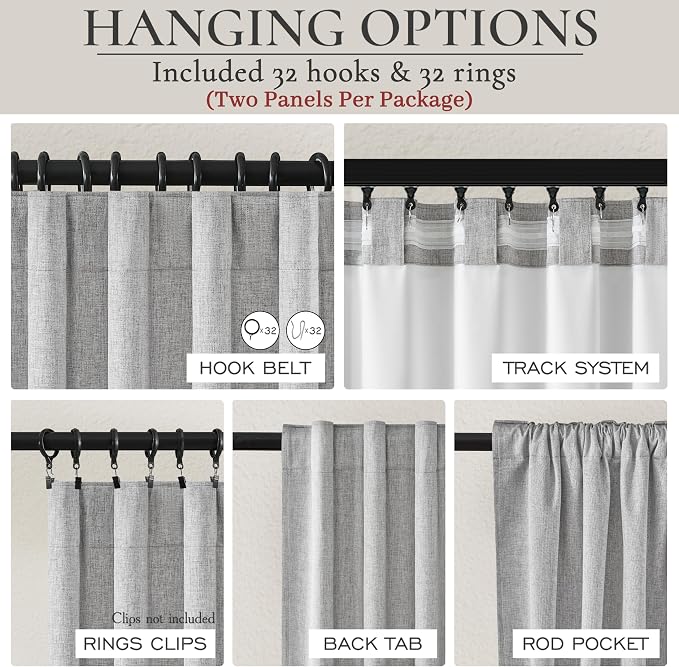 100 Inch Long Gray Blackout Curtains - Image 5
