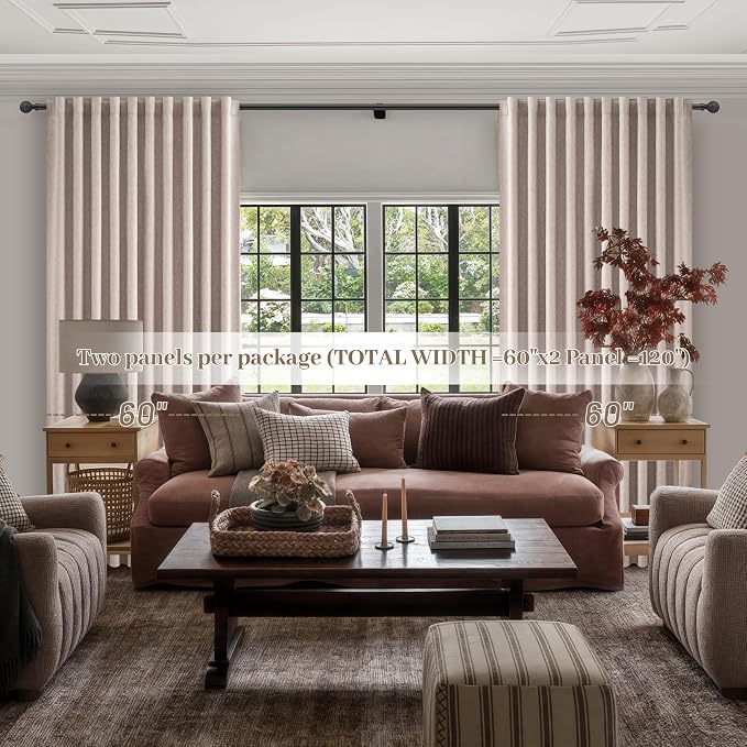 QJmydeco Curtains 60 Inch Length Wide Pleated Blackout Curtain - Image 6