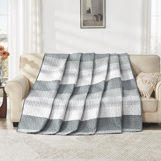 King Size Quilt Set Grey - Image 9