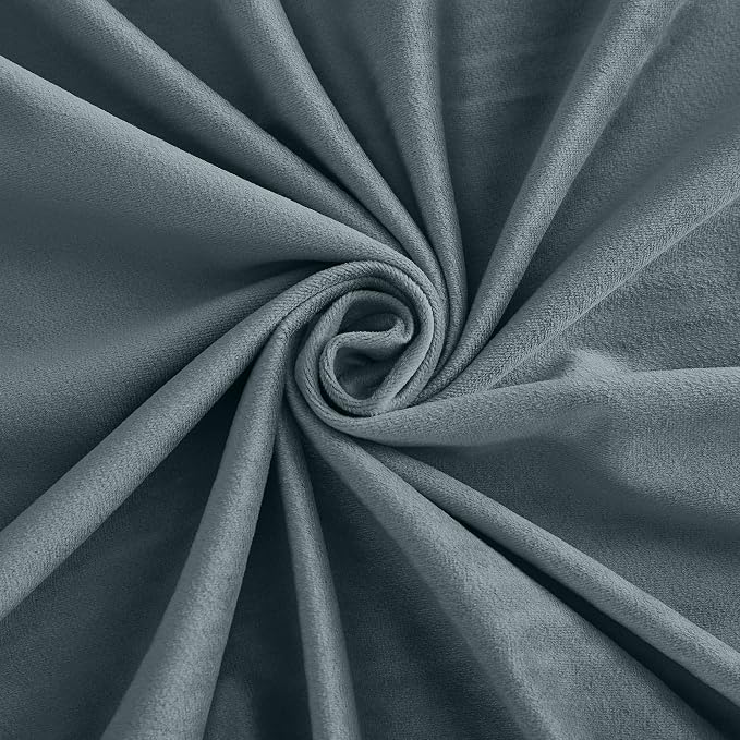RYB HOME Dusty Blue Velvet Curtains 92 inches - Image 6