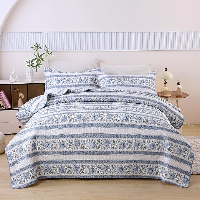 DURLENGEN Quilt Set King Size 3Pcs, Soft Microfiber Lightweight Bedspread by DURLENGEN