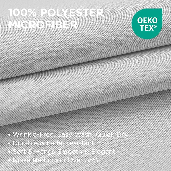 Joydeco White Curtains 108 Inches Long 2 Panels Set, Thermal Insulated Long - Image 3