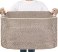 Goodpick Large Woven Rope Blanket Basket, 75L | 21.6'' x 14.9'' x 11.8'' by Goodpick