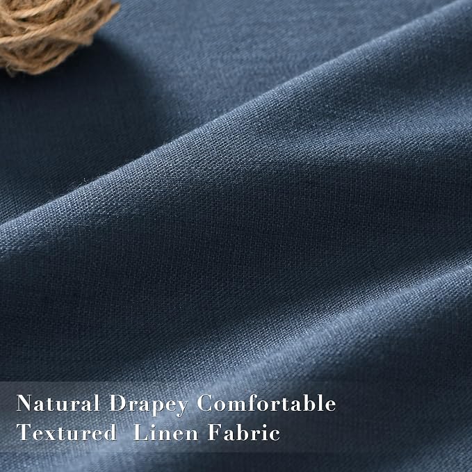 Joywell 100% Blackout Extra Long Linen Curtains 120 Inches Long - Image 4