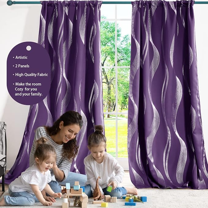 Deconovo Blackout Back Tab Curtains - Image 3