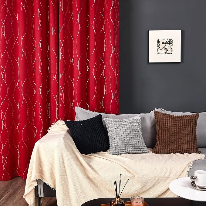 Deconovo Living Room Curtains 54 Inches Long, Thermal Insulated, Room Darkening - Image 3