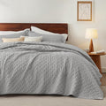 Bedsure King Size Quilt, Lightweight Comforter Set, Light Grey Bedspread | by Unknown
