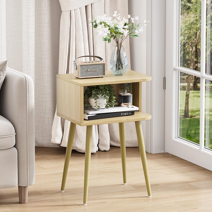 Natural Nightstand Set of 2, Small Bed Side Table - Image 7