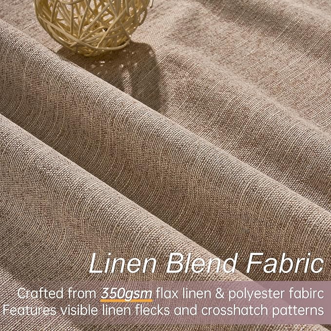 Topfinel Extra Long Total Blackout Linen Curtains 108 Inches Long - Image 3