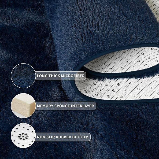 Fluffy Large Rugs for Living Room, Area Rug 6x9 Soft Carpet for Bedroom - Image 5
