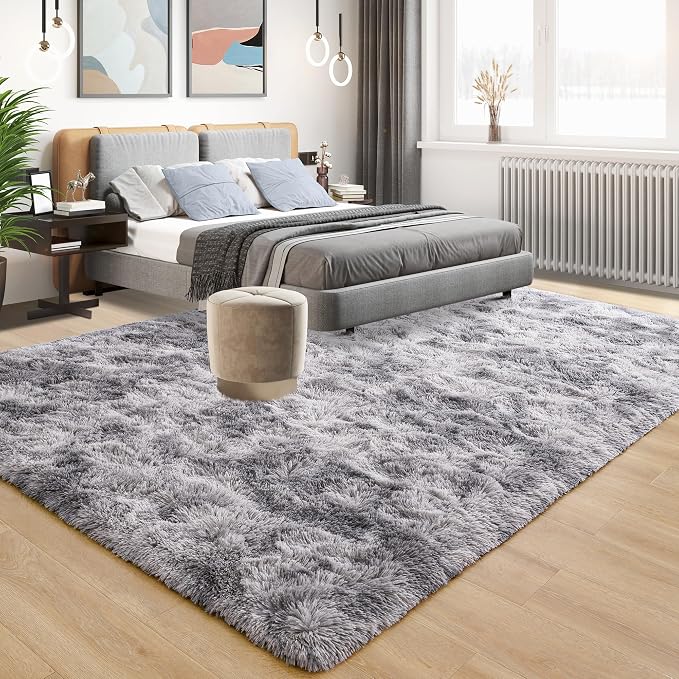 Soft Fluffy Rugs for Living Room, 5x8 Shaggy Area Rug for Bedroom, Modern Shag - Image 2