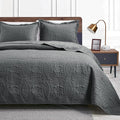 Love's cabin Quilts for Queen Bed Dark Grey Bedspreads Bedding Set by Lovescabin
