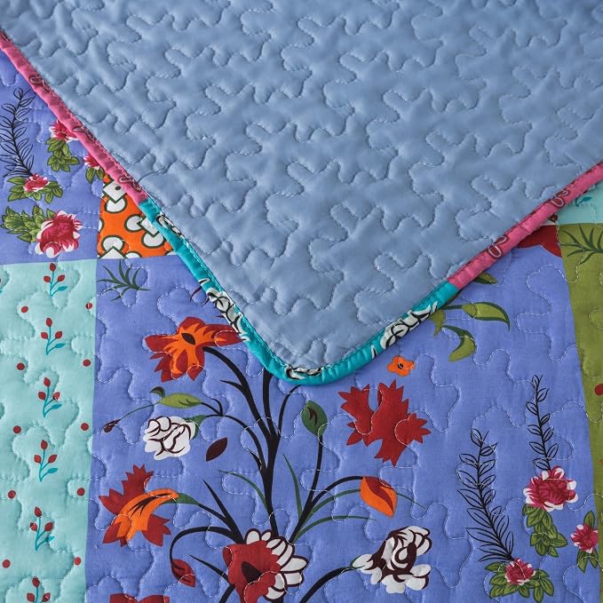 SLPR - All is Bright Colorful Patchwork Quilt Set, Twin - Image 6