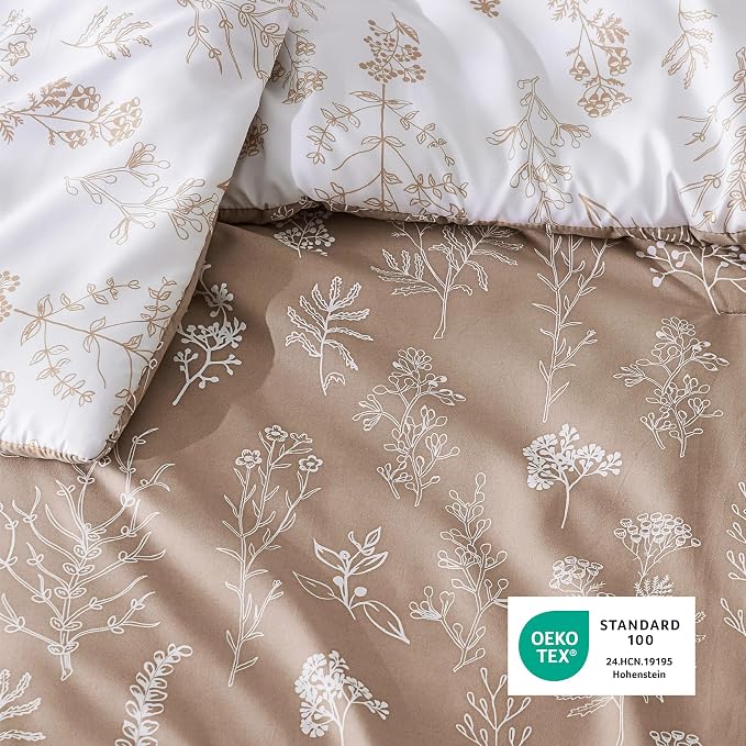 Bedsure Light Taupe Twin/Twin XL Comforter Set - Image 5