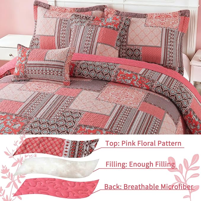 VAPUTAR Cotton King Size Quilt Bedding Sets - Image 3