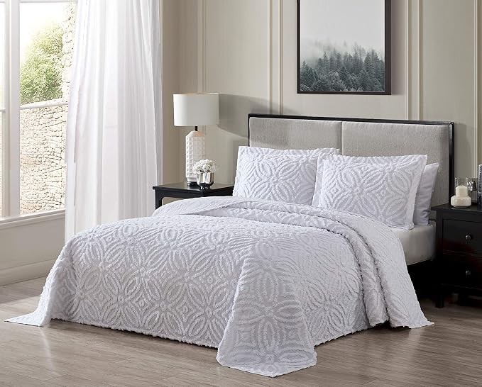 Beatrice Home Fashions Wedding Ring Standard Cotton Chenille Sham, cozy plush - Image 3