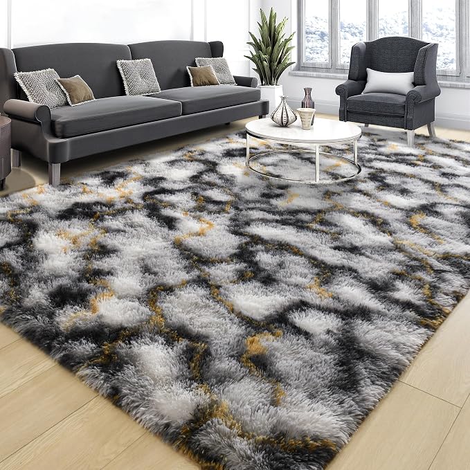 Fluffy Large Rugs for Living Room, Area Rug 6x9 Soft Carpet for Bedroom - Image 3