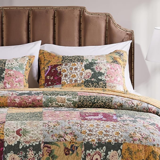 Greenland Home Antique Chic 100% Cotton Authentic Patchwork Quilt Set, - Image 3