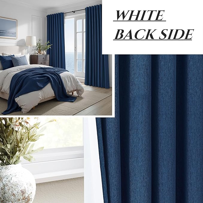 Navy Blue Blackout Curtains 100 Inch Length - Image 7