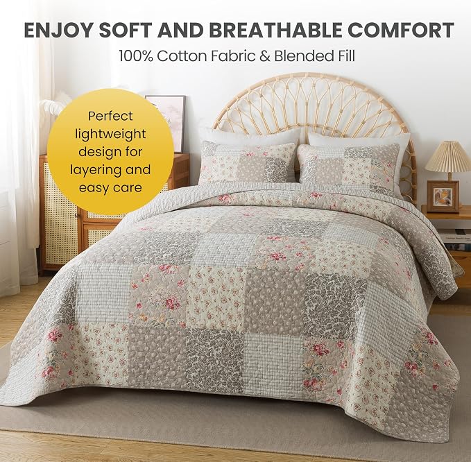 SLPR - Walk in the Cotswolds Patchwork Cotton Quilt Set, Twin - Image 3