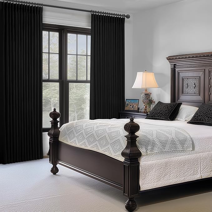 Pleat Linen Blend 100% Blackout Curtains - Image 8