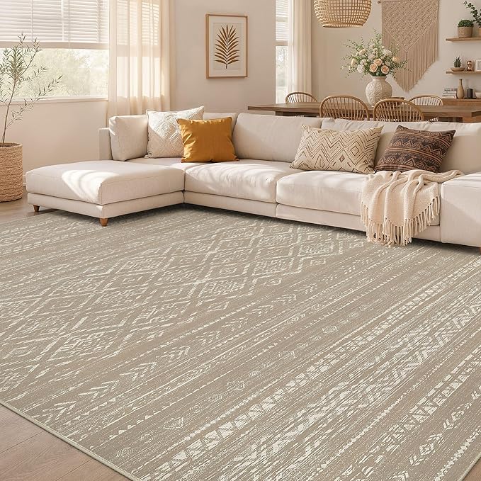 Nakagishi Area Rug Living Room Rugs: 6x9 Large Soft Machine Washable Boho by NakagishiAreaRug