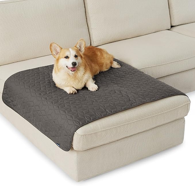 Bedsure 100% Waterproof Couch Cover for Dogs Washable - Non Slip Waterproof Dog Blanket for Couch Sofa, Lightweight Furniture Protector Durable for Pet Puppy with Non-Slip Bottom, Dark Grey, 40x50IN