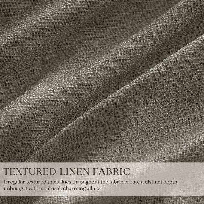 Taupe Gray Linen Blackout Pleated Curtains 90 Inches Long - Image 3