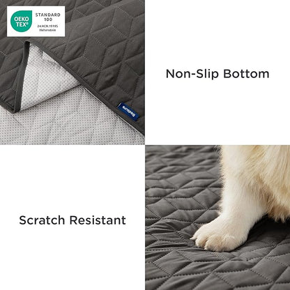 Bedsure 100% Waterproof Couch Cover for Dogs Washable - Non Slip Waterproof Dog Blanket for Couch Sofa, Lightweight Furniture Protector Durable for Pet Puppy with Non-Slip Bottom, Dark Grey, 30x70IN
