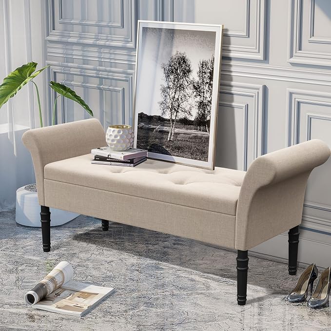 Changjie Furniture Modern Storage Bench Tufted Bed Bench Entryway Bench - Image 6