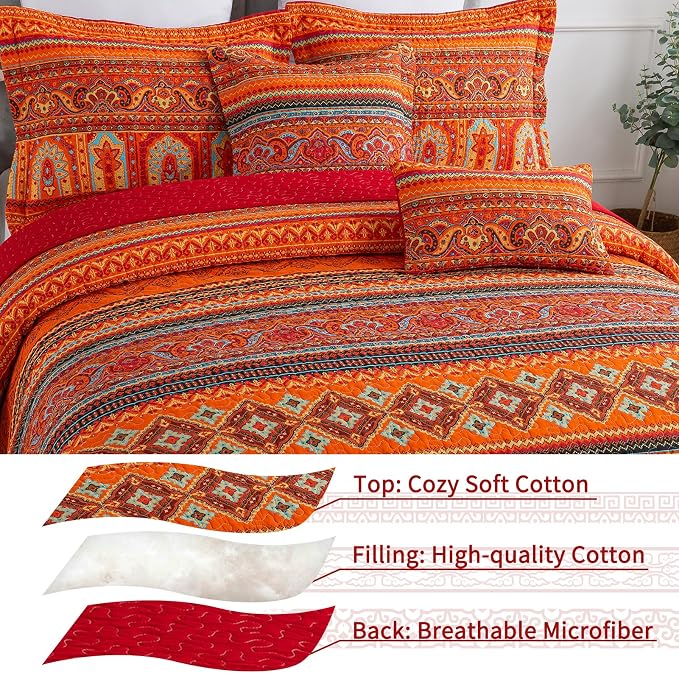 VAPUTAR Cotton Quilt Twin Size Bedding Set, 2 Pieces Twin Quilt Bedding Set | - Image 3