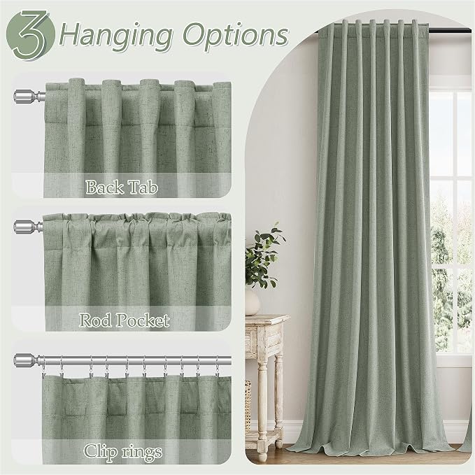 100% Blackout Curtains 120 Inch Length 2 Panels Set - Image 6