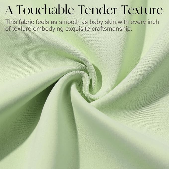 Etherealveil Pastel Green Pinch Pleated Blackout Curtains 2 Panels 52"x84" | - Image 8