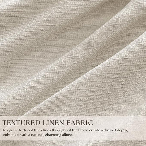 100 Inch Blackout Linen Curtains Pinch Pleated Back Tab Dual Layer W40xL100 | - Image 2