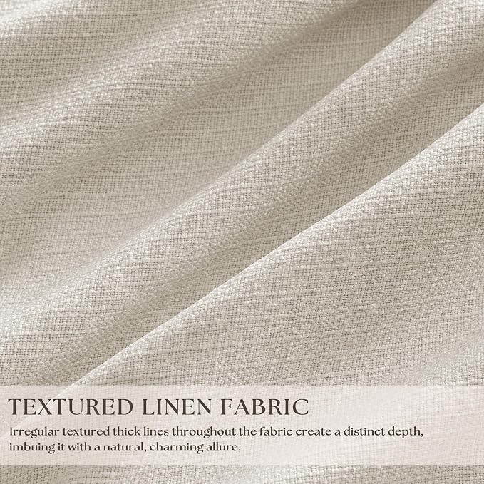 100% Blackout Linen 126 Inch Curtains 2 Panel Set - Image 2