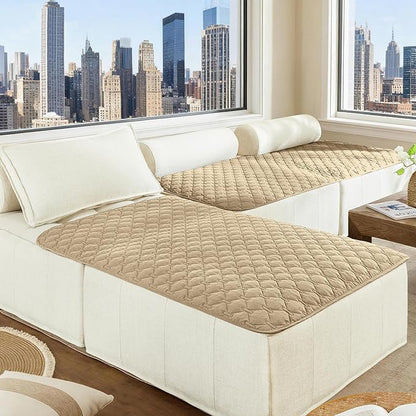 gogobunny 100% Double-Sided Waterproof Dog Bed Cover Pet Blanket Sofa Couch Furniture Protector for Puppy Large Dog Cat, Reversible (40x50 Inch (Pack of 1), Dark Beige/Light Beige)