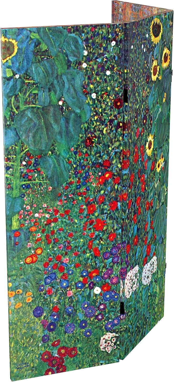 Red Lantern Double Sided Works of Klimt Room Divider - Image 7