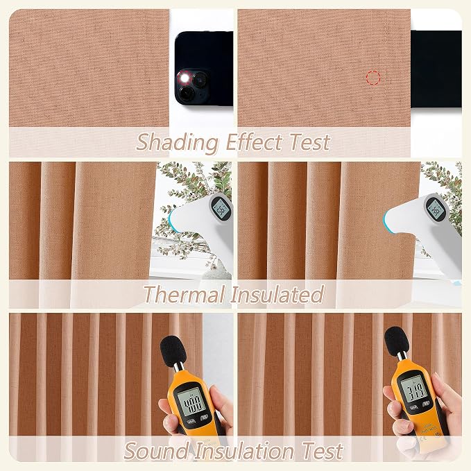 100% Blackout Curtains 96 Inch Length 2 Panels Set - Image 5